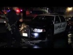 Police Cars Destroyed In Wild Pursuit – Modesto Police Department – Raw Video For Television Use