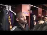 Lakers guard Kobe Bryant on Andrew Bynum in Lakers’ 92-89 win over Denver Nuggets