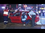 Car crashes into David Jones building after police pursuit in Sydney’s CBD