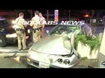 Pursuit Chase Suspects Crash into Gas Station / Carson   RAW FOOTAGE